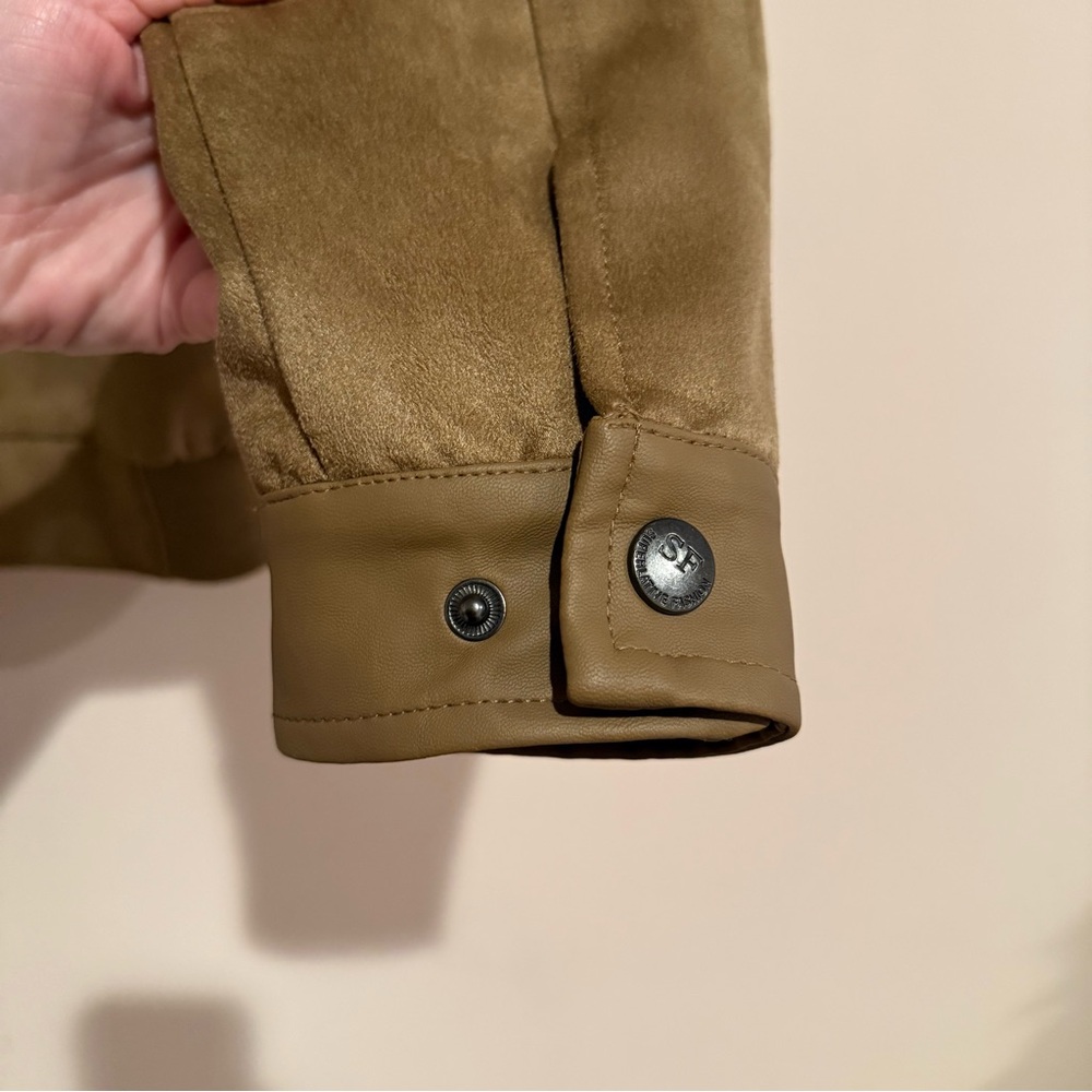 NWT Suede Style Bomber Jacket, Medium, Italian, Faux Leather, 1980's Euro Summer - Picture 11 of 12